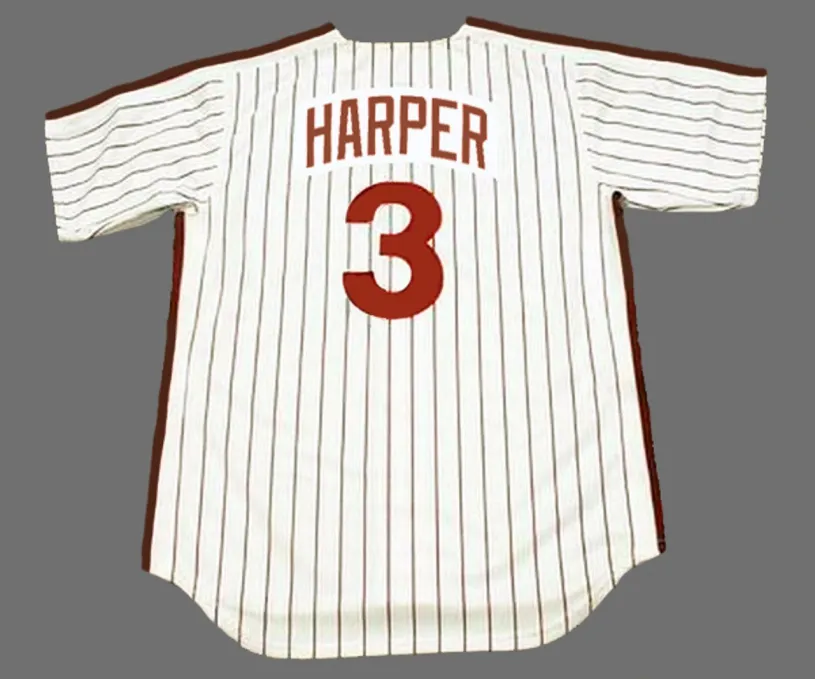 BRYCE HARPER Philadelphia Phillies 1980’s Majestic Throwback Home Baseball Jersey 