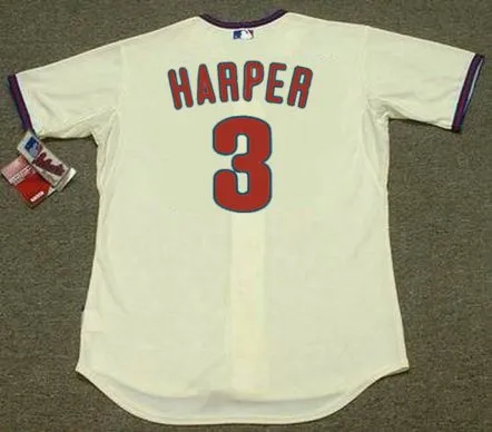 BRYCE HARPER Philadelphia Phillies Majestic Alternate “Cool Base” Authentic Baseball Jersey 