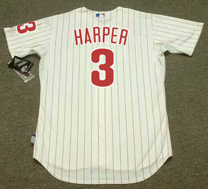 BRYCE HARPER Philadelphia Phillies Majestic Home “Cool Base” Authentic Baseball Jersey 