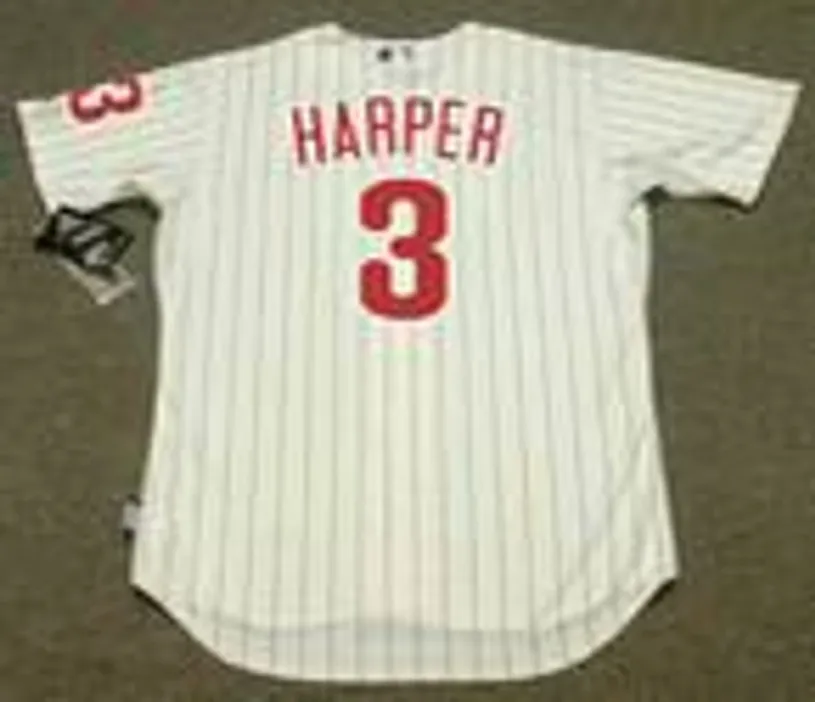 BRYCE HARPER Philadelphia Phillies Majestic Home “Cool Base” Authentic Baseball Jersey 
