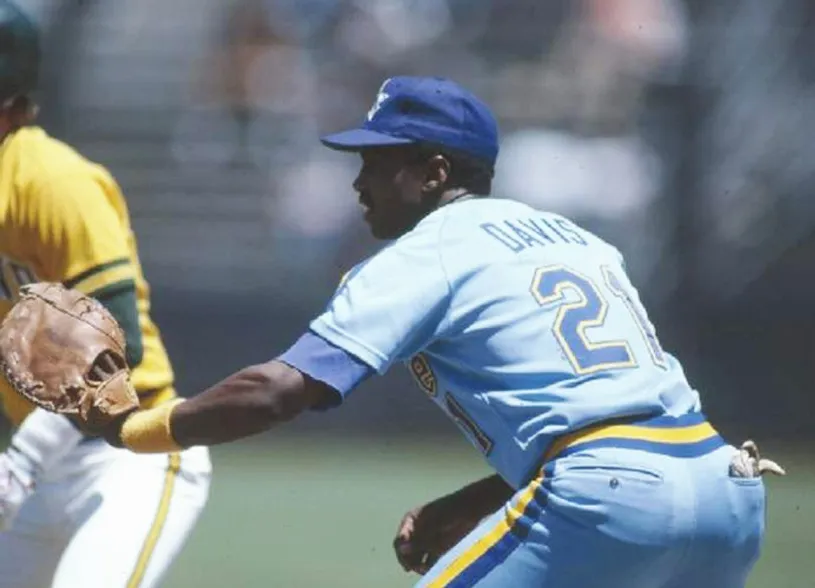 ALVIN DAVIS Seattle Mariners 1984 Majestic Away Throwback Baseball Jersey 