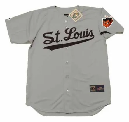 SATCHEL PAIGE St. Louis Browns 1953 Away Majestic Throwback Baseball Jersey 