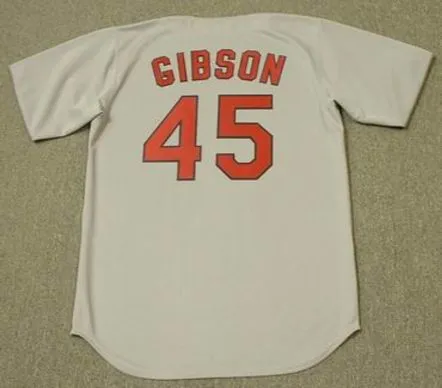 BOB GIBSON St. Louis Cardinals 1967 Majestic Cooperstown Throwback Away Jersey 