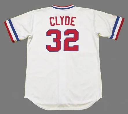DAVID CLYDE Texas Rangers 1974 Majestic Cooperstown Home Baseball Jersey 