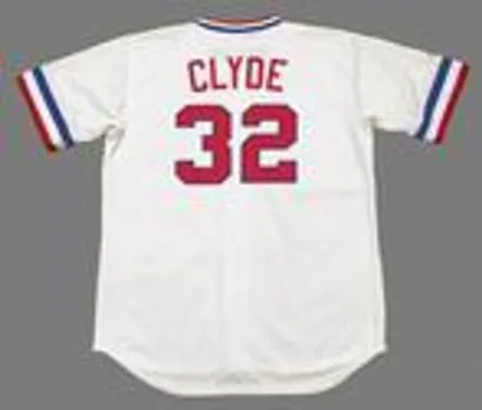 DAVID CLYDE Texas Rangers 1974 Majestic Cooperstown Home Baseball Jersey 