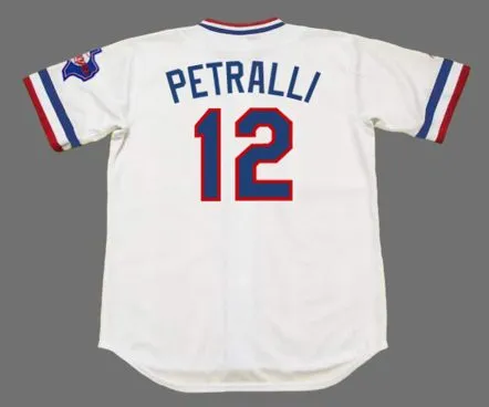 GENO PETRALLI Texas Rangers 1985 Home Majestic Throwback Baseball Jersey 