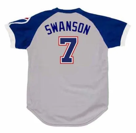 DANSBY SWANSON Atlanta Braves 1970’s Away Majestic Throwback Baseball Jersey 