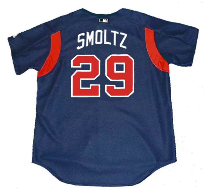 JOHN SMOLTZ Atlanta Braves 2003 Majestic Authentic Throwback Baseball Jersey 