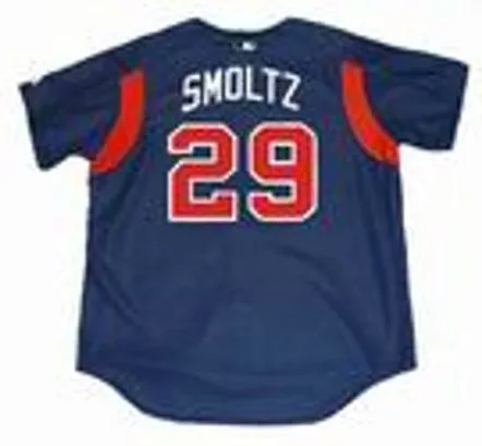 JOHN SMOLTZ Atlanta Braves 2003 Majestic Authentic Throwback Baseball Jersey 