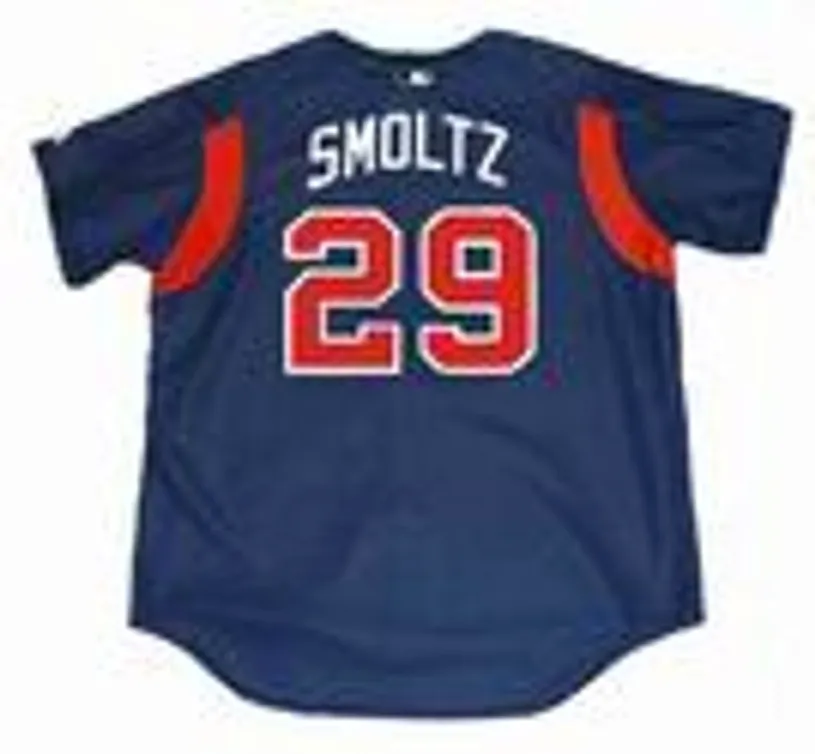 JOHN SMOLTZ Atlanta Braves 2003 Majestic Authentic Throwback Baseball Jersey 