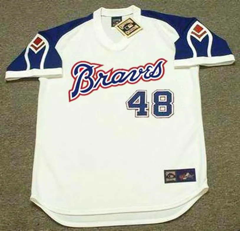 RALPH GARR Atlanta Braves 1974 Majestic Cooperstown Throwback Baseball Jersey 