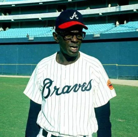 SATCHEL PAIGE Atlanta Braves 1969 Majestic Cooperstown Home Baseball Jersey 