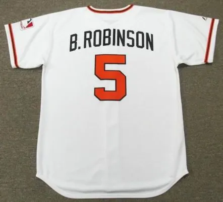 BROOKS ROBINSON Baltimore Orioles 1969 Home Majestic Baseball Throwback Jersey 
