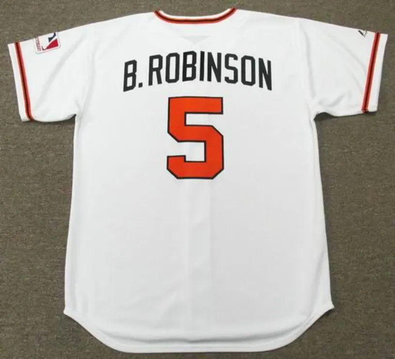 BROOKS ROBINSON Baltimore Orioles 1969 Home Majestic Baseball Throwback Jersey 