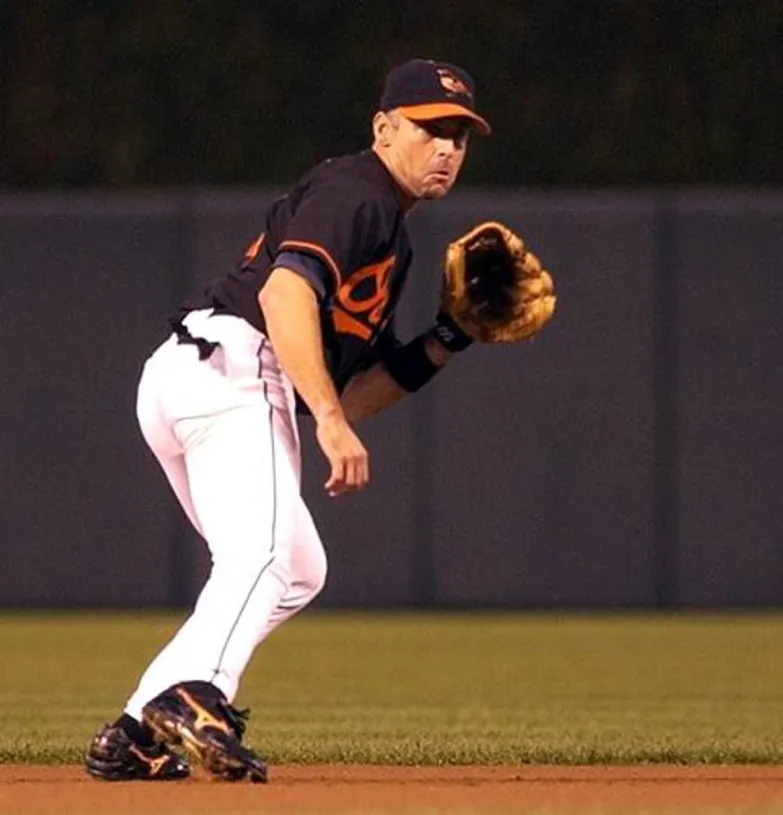 MIKE BORDICK Baltimore Orioles 2000 Majestic Alternate Throwback Baseball Jersey 