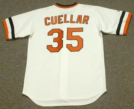 MIKE CUELLAR Baltimore Orioles 1974 Majestic Cooperstown Throwback Baseball Jersey 