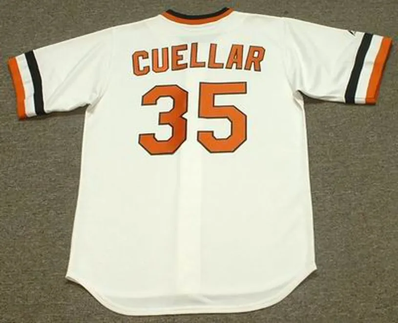 MIKE CUELLAR Baltimore Orioles 1974 Majestic Cooperstown Throwback Baseball Jersey 