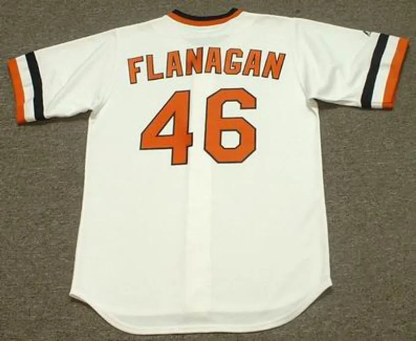MIKE FLANAGAN Baltimore Orioles 1983 Majestic Cooperstown Throwback Jersey 