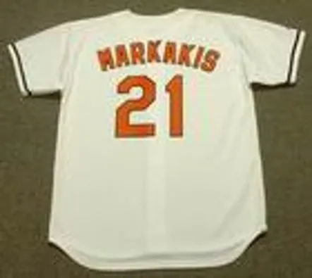 NICK MARKAKIS Baltimore Orioles 2007 Majestic Throwback Home Baseball Jersey 