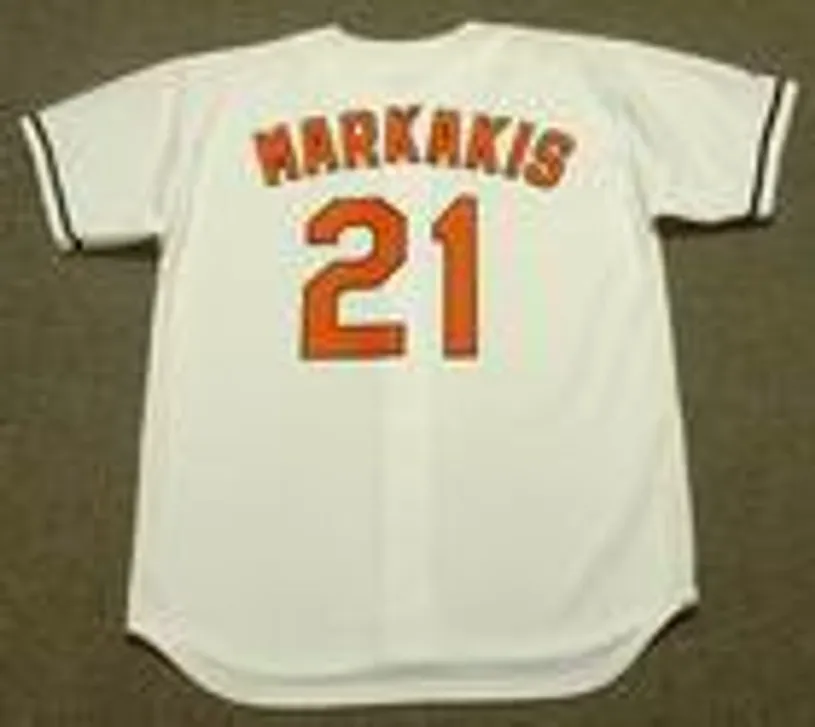 NICK MARKAKIS Baltimore Orioles 2007 Majestic Throwback Home Baseball Jersey 