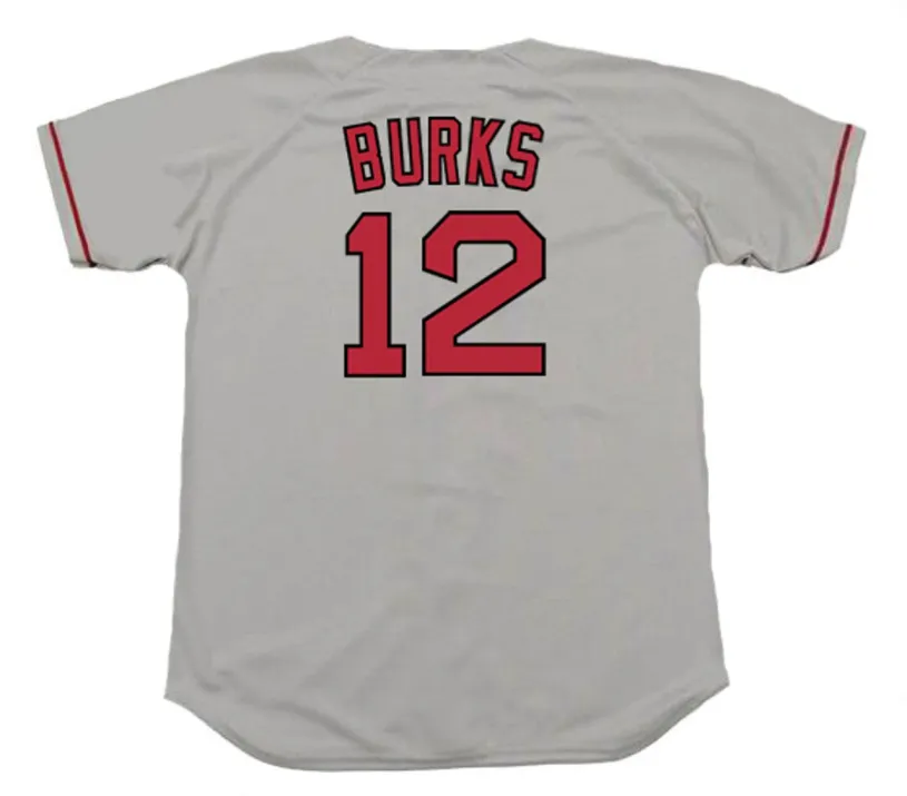 ELLIS BURKS Boston Red Sox 1990 Majestic Throwback Away Baseball Jersey 