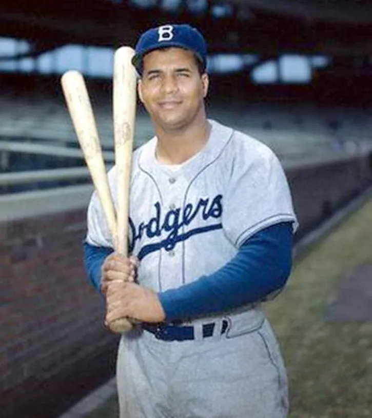 ROY CAMPANELLA Brooklyn Dodgers 1955 Majestic Cooperstown Away Baseball Jersey 