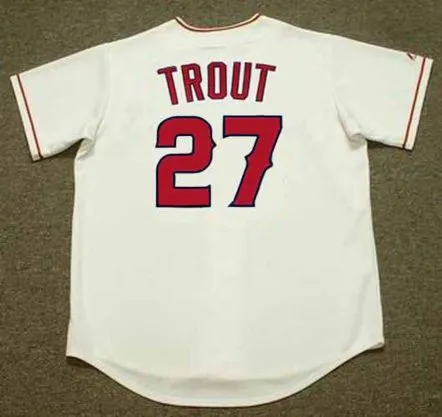 MIKE TROUT Los Angeles Angels 2012 Home Majestic Throwback Baseball Jersey 