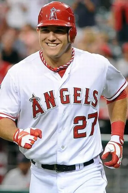 MIKE TROUT Los Angeles Angels 2012 Home Majestic Throwback Baseball Jersey 