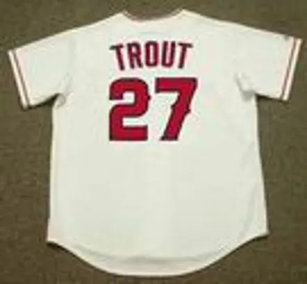 MIKE TROUT Los Angeles Angels 2012 Home Majestic Throwback Baseball Jersey 