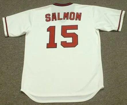 TIM SALMON California Angels Majestic Cooperstown Throwback Home Baseball Jersey 