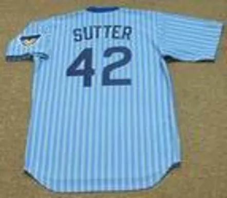 BRUCE SUTTER Chicago Cubs 1978 Majestic Cooperstown Away Baseball Jersey 