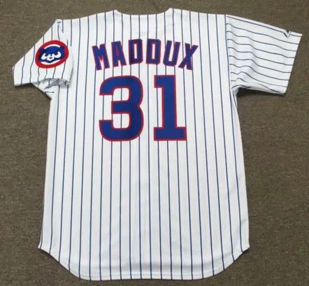 GREG MADDUX Chicago Cubs 1992 Home Majestic Baseball Throwback Jersey 