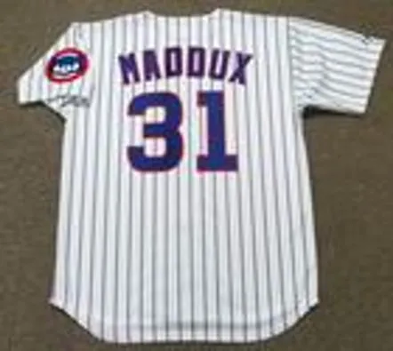 GREG MADDUX Chicago Cubs 1992 Home Majestic Baseball Throwback Jersey 