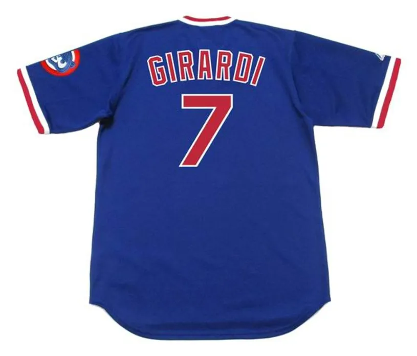 JOE GIRARDI Chicago Cubs 1989 Majestic Cooperstown Throwback Baseball Jersey 
