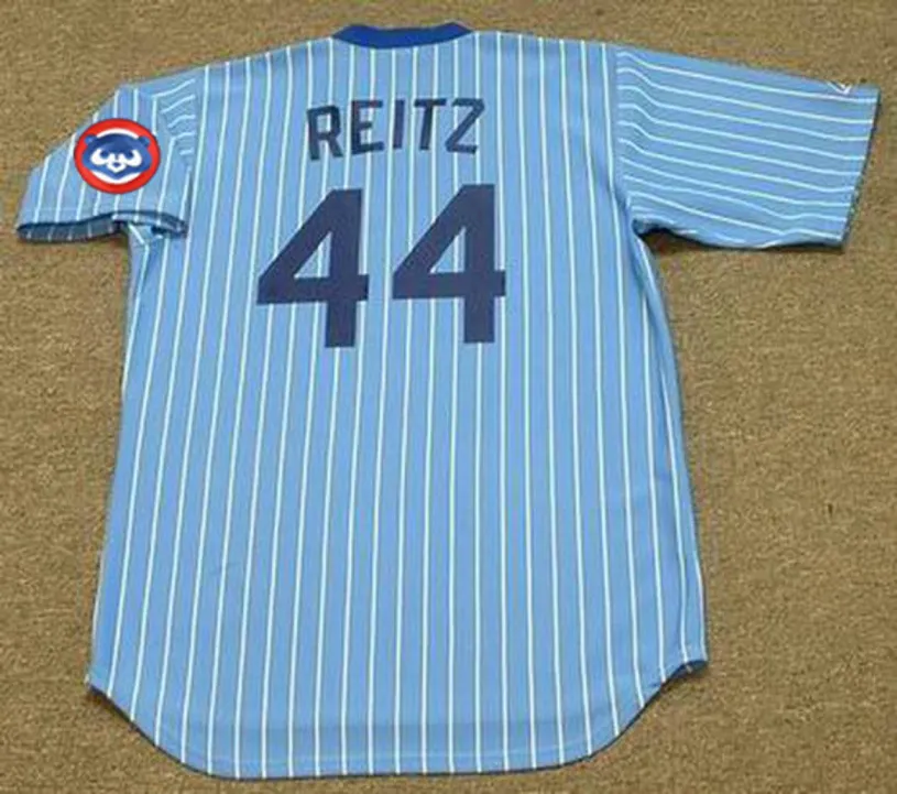 KEN REITZ Chicago Cubs 1981 Majestic Cooperstown Away Baseball Jersey 
