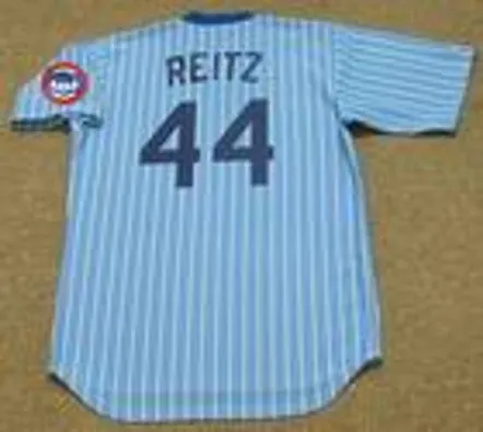 KEN REITZ Chicago Cubs 1981 Majestic Cooperstown Away Baseball Jersey 