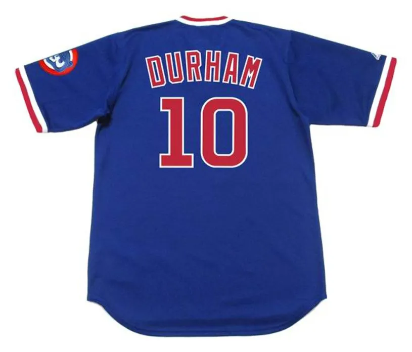 LEON DURHAM Chicago Cubs 1984 Majestic Cooperstown Throwback Baseball Jersey 