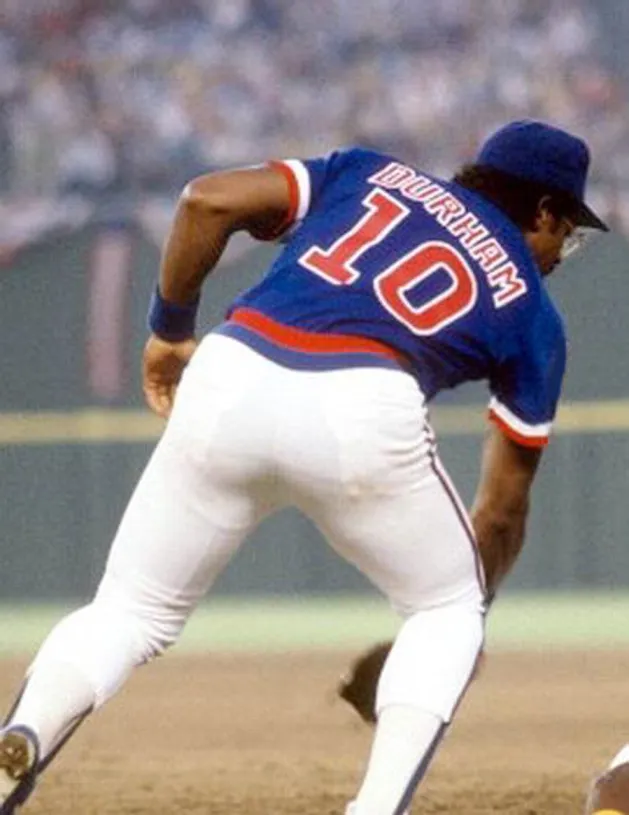 LEON DURHAM Chicago Cubs 1984 Majestic Cooperstown Throwback Baseball Jersey 