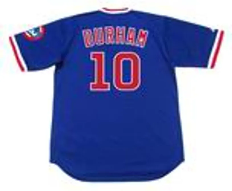 LEON DURHAM Chicago Cubs 1984 Majestic Cooperstown Throwback Baseball Jersey 