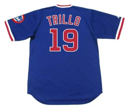 MANNY TRILLO Chicago Cubs 1987 Majestic Cooperstown Throwback Jersey 