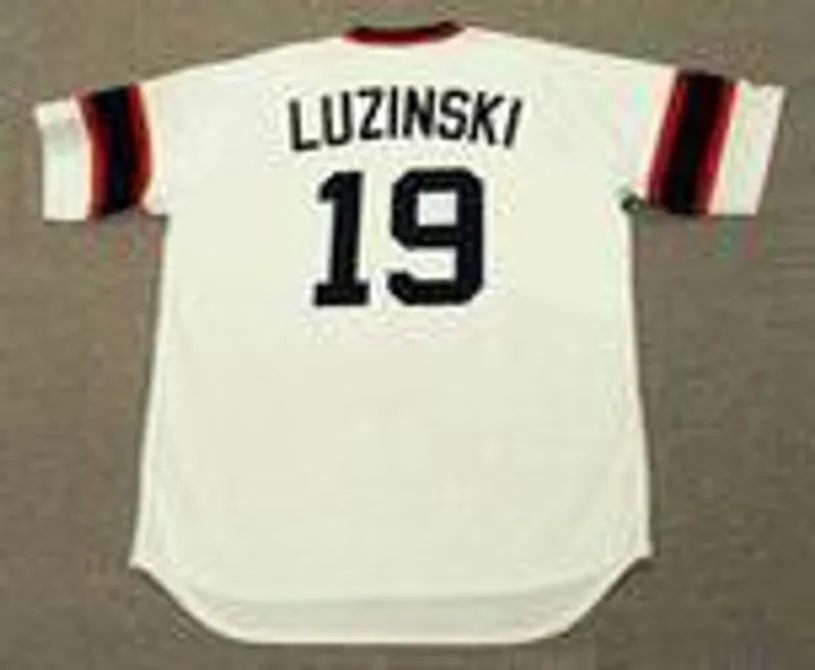 GREG LUZINSKI Chicago White Sox 1983 Home Majestic Throwback Baseball Jersey 