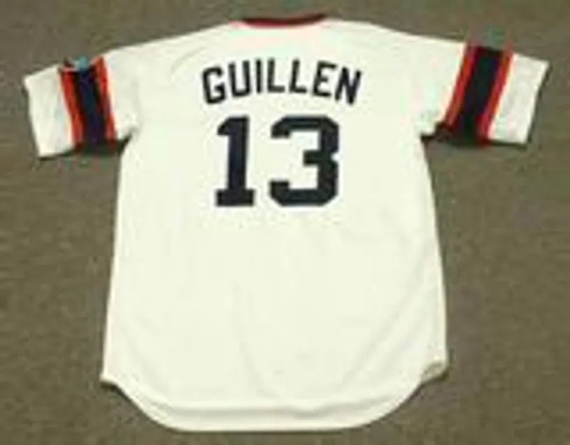 OZZIE GUILLEN Chicago White Sox 1985 Home Majestic Throwback Baseball Jersey 
