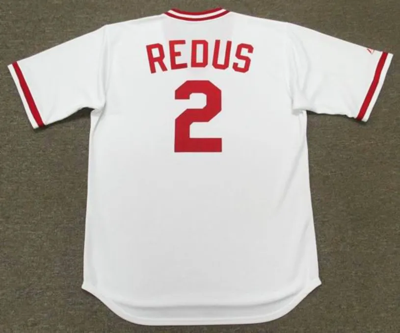 GARY REDUS Cincinnati Reds 1983 Majestic Cooperstown Throwback Baseball Jersey 