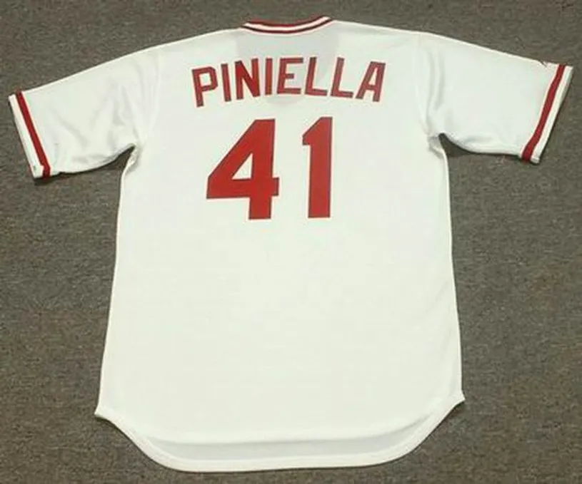 LOU PINIELLA Cincinnati Reds 1990 Majestic Cooperstown Home Baseball Jersey 