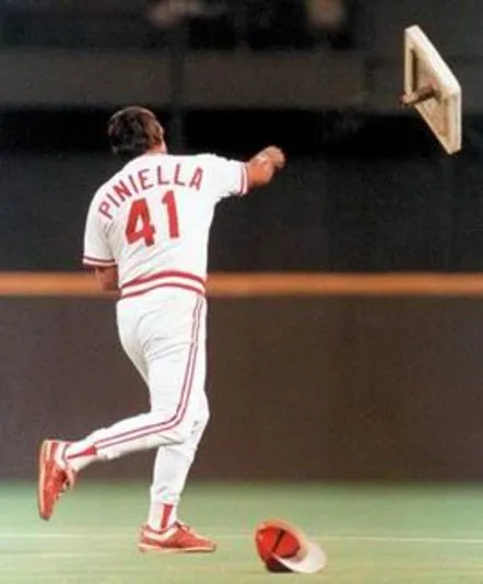 LOU PINIELLA Cincinnati Reds 1990 Majestic Cooperstown Home Baseball Jersey 