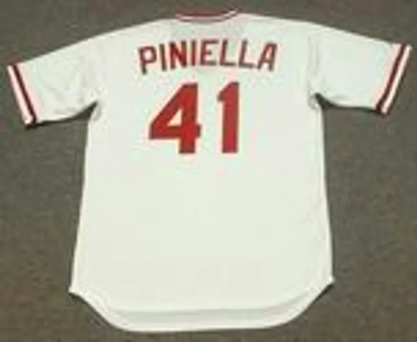 LOU PINIELLA Cincinnati Reds 1990 Majestic Cooperstown Home Baseball Jersey 
