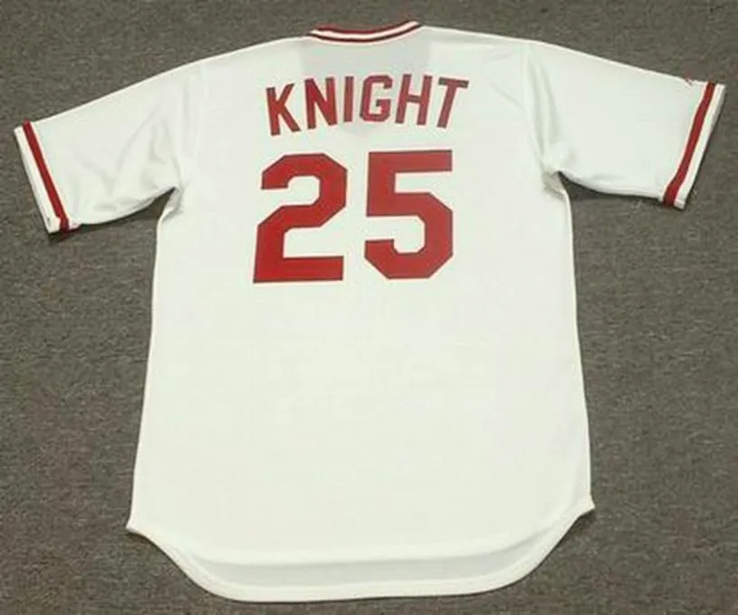 RAY KNIGHT Cincinnati Reds 1979 Majestic Cooperstown Home Baseball Jersey 