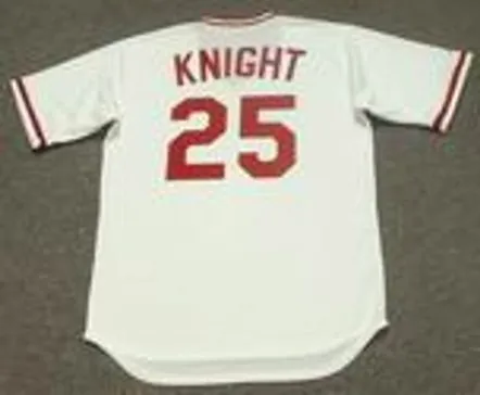 RAY KNIGHT Cincinnati Reds 1979 Majestic Cooperstown Home Baseball Jersey 