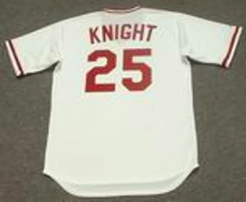 RAY KNIGHT Cincinnati Reds 1979 Majestic Cooperstown Home Baseball Jersey 