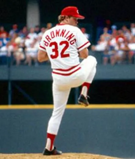TOM BROWNING Cincinnati Reds 1990 Majestic Cooperstown Home Baseball Jersey 